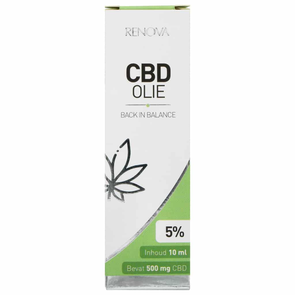 un tube d'huile de cbd sur fond blanc.